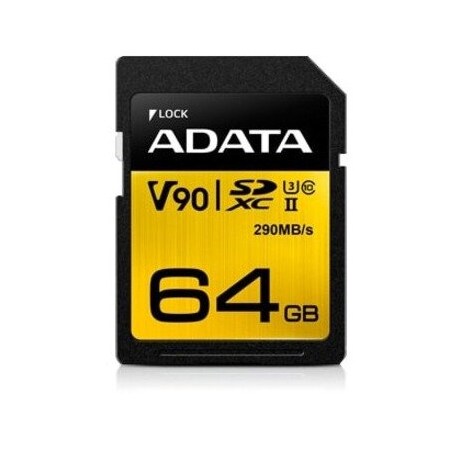 Adata Adata 64Gb Uhs-Ii U3 Class10 Sdxc 290/260 Mb/S ASDX64GUII3CL10-C